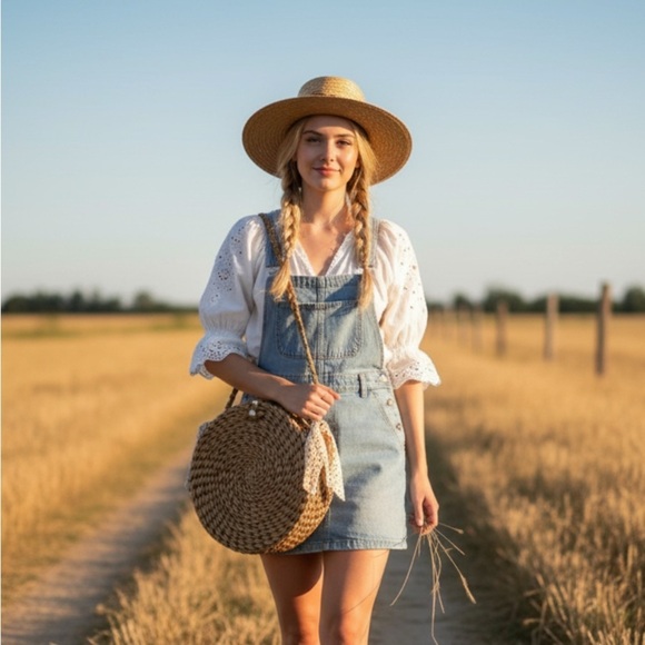 Faithful The Brand Shelby 100% Water Hyacinth Round Woven Crossbody